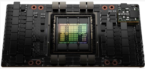 Figure 2 shows a photograph of an NVIDIA H100 SXM GPU.