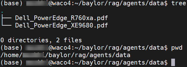 The figure shpws and example of the directory to which the PDF files are uploaded.