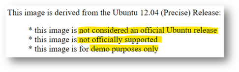 So that developers knew what they were getting into, the OS image was clearly marked