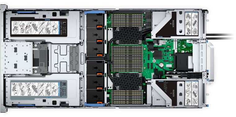 Top View of the Dell PowerEdge R760xa server