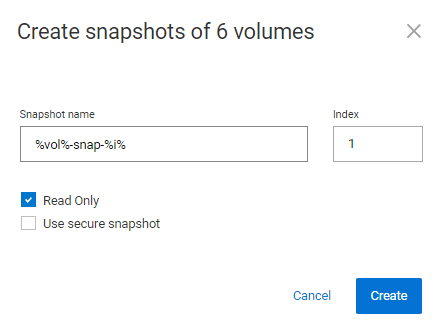 This figure shows how to configure snapshots