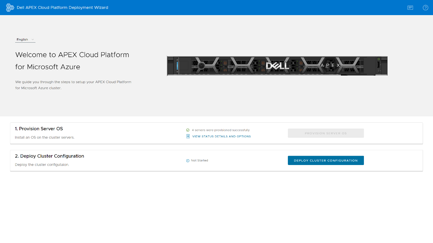 APEX Cloud Platform Foundation Software guided deployment wizard from the previous version