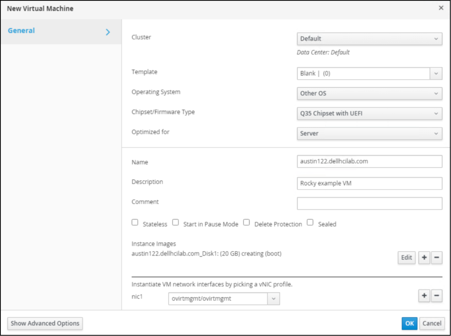 A screenshot showing step 4 of creating an OVM VM.