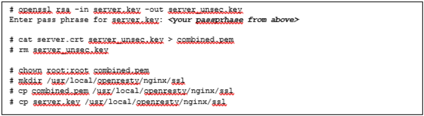 This is example of Commands for Combining the Private Key with the Certificate.