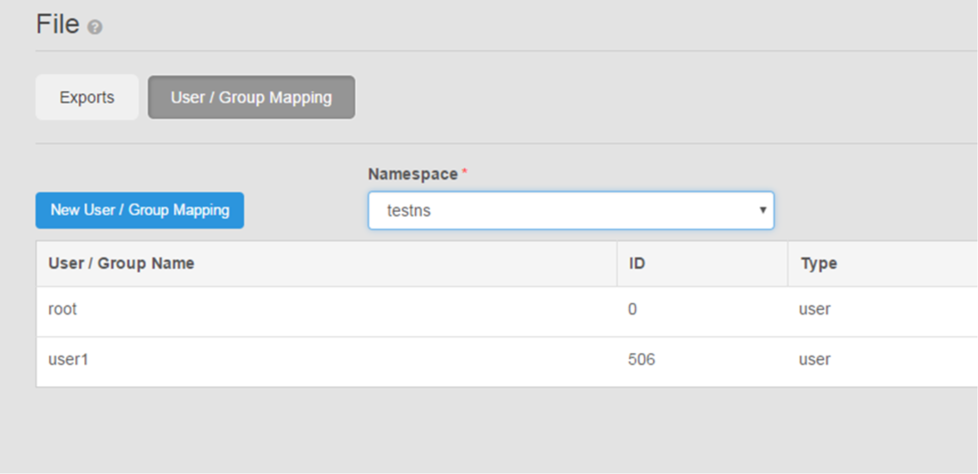 This is example of User Mapping Settings in ECS