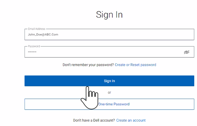 sign-in page