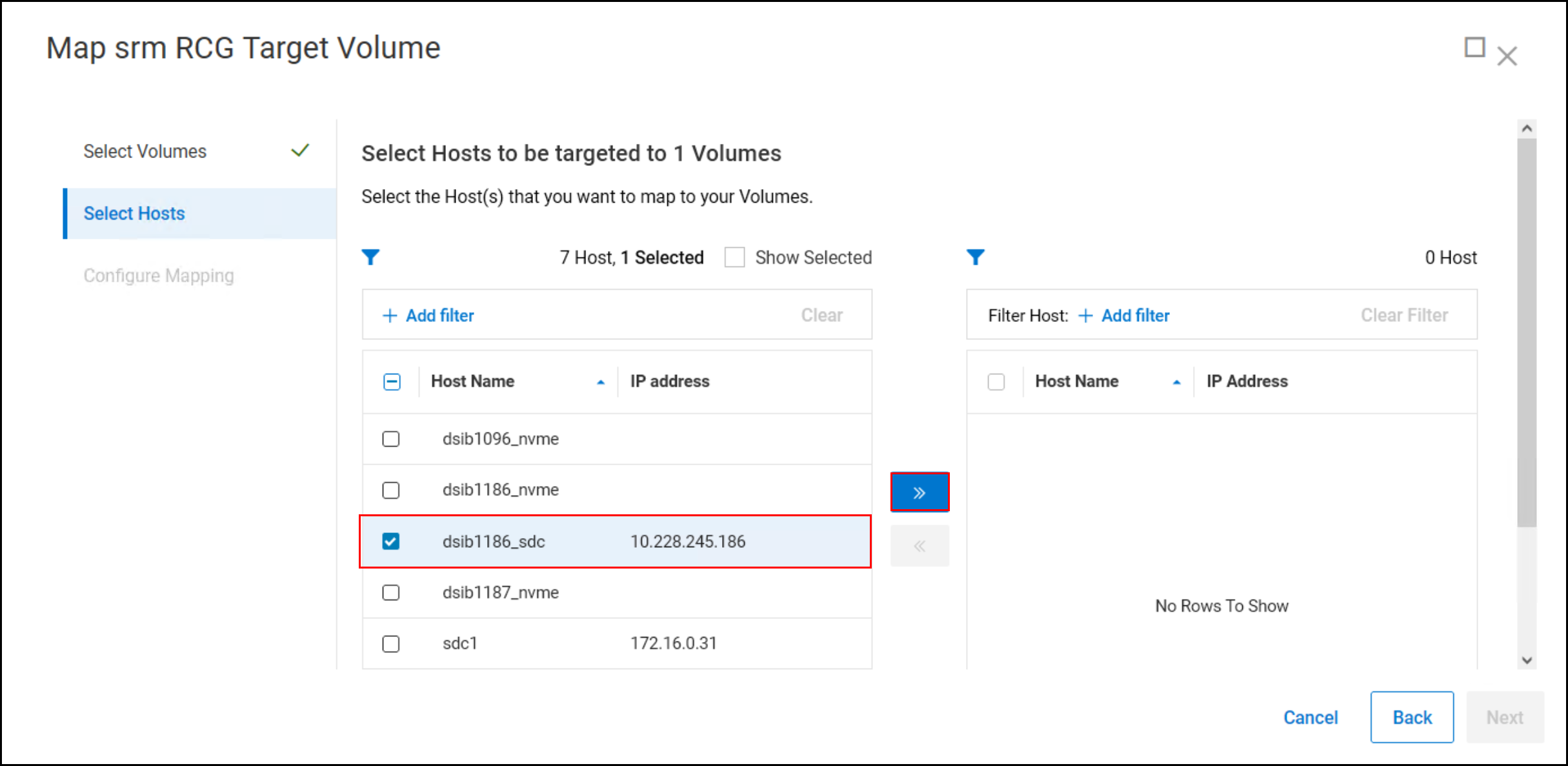 This image shows a screen capture of Mapping target volume read-only in PowerFlex 4.5 - Step 3.