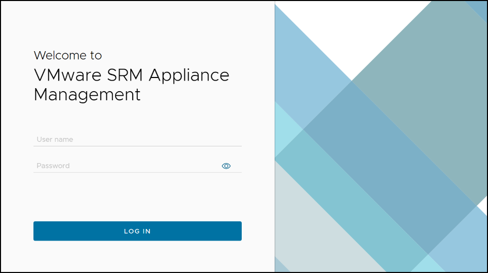 This image shows a screen capture of the SRM Appliance Management Screen.