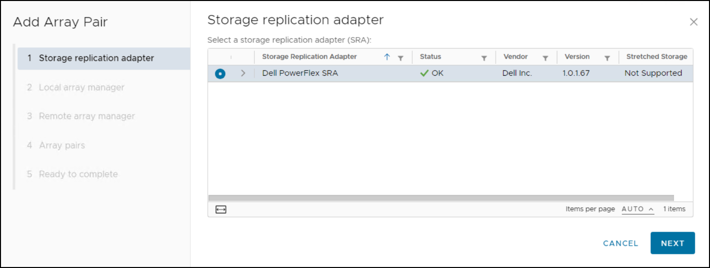 This image shows a screen capture of Add array pair - Step 2.