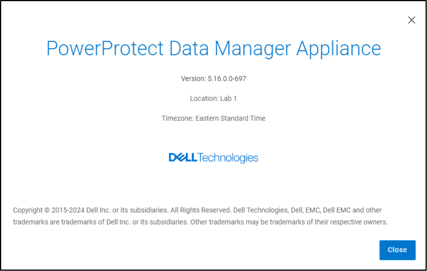 The image confirms that the PowerProtect Data Manager Appliance was upgraded to the latest version.