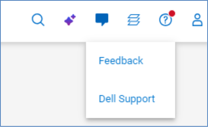 Feedback and Dell Support icon on top menu bar.