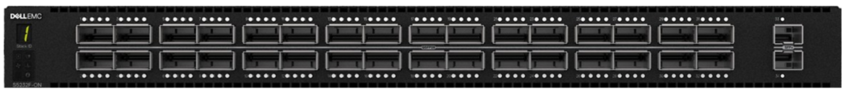 Front view of a Dell S5232-ON network switch
