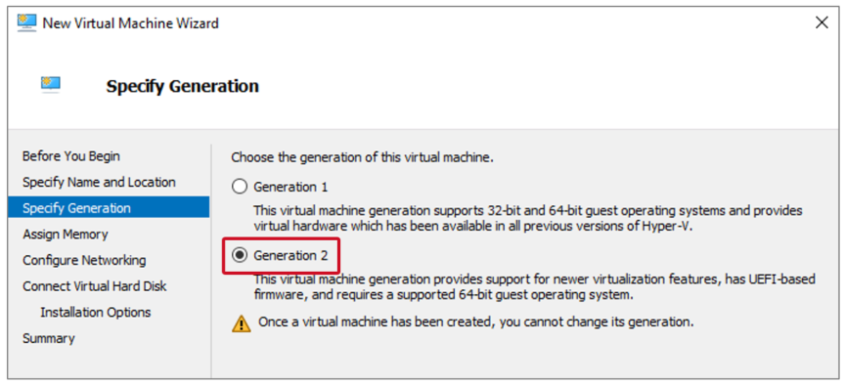 Hyper-V guest VM generations | PowerVault ME5 Series: Best Practices | Dell Technologies Info