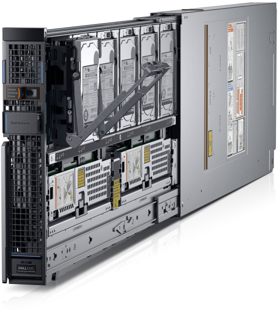 PowerEdge MX5016s sled with the drive bay extended