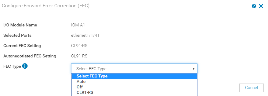 Select FEC Type