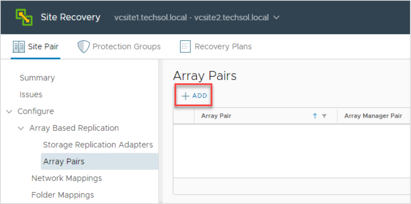 Adding an array pair to SRM.