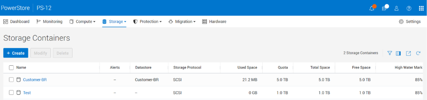 This figure shows the storage containers and which vVols are present including the logical space, spaced used and free space.