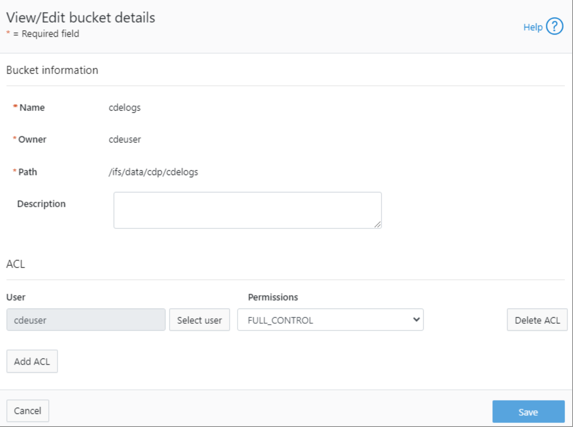 Create an S3 bucket owned by the user that created earlier to store the CDE archive logs.