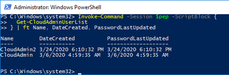 Screenshot of the command in PowerShell