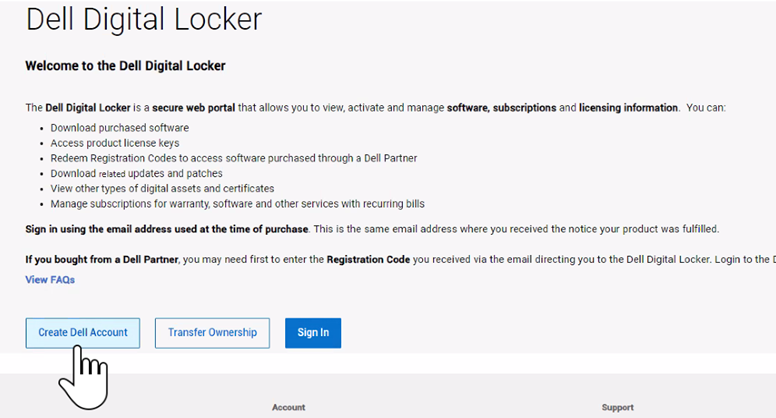 Dell digital locker