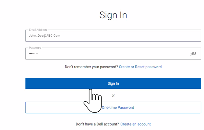 DDL sign-in page