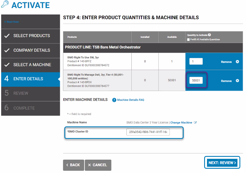 machine details