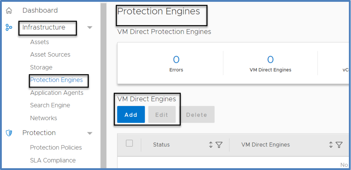 Adding external VM Direct Engine Dell PowerProtect Data Manager