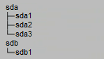 Example of multiple storage partitions on a disk.