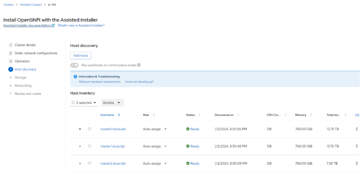 A screenshot of a console window displaying added nodes in the host discovery.