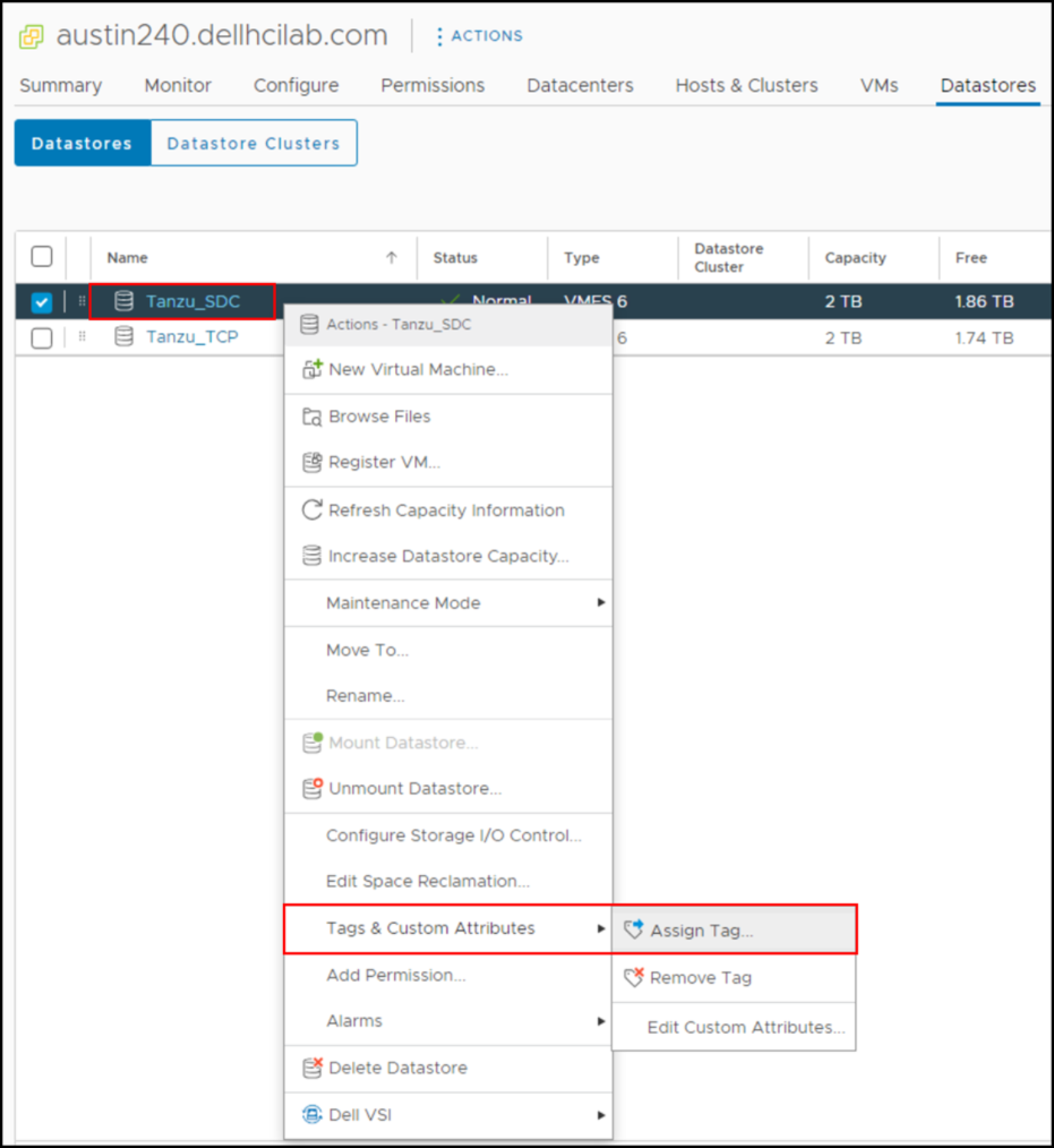 Assign SDC tag – Step 1