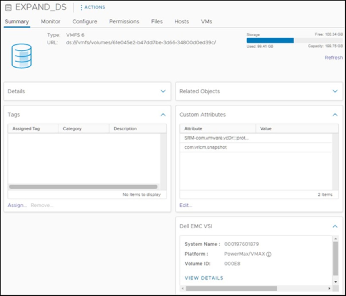 Completed datastore expansion    