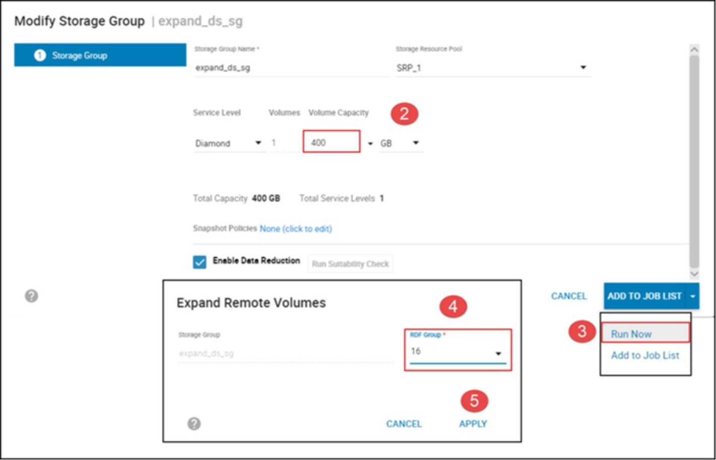 Online device expansion of SRDF pair - steps 2-5