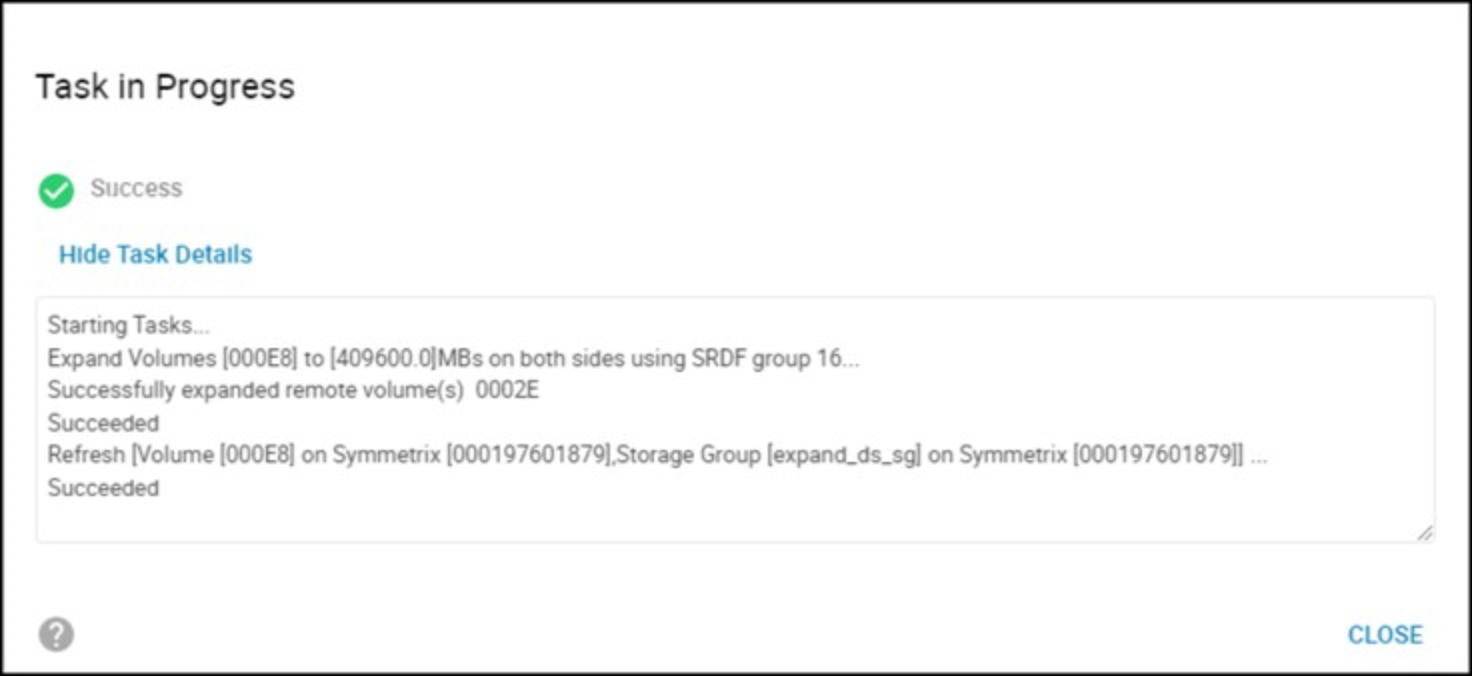 Online device expansion of SRDF pair - complete 