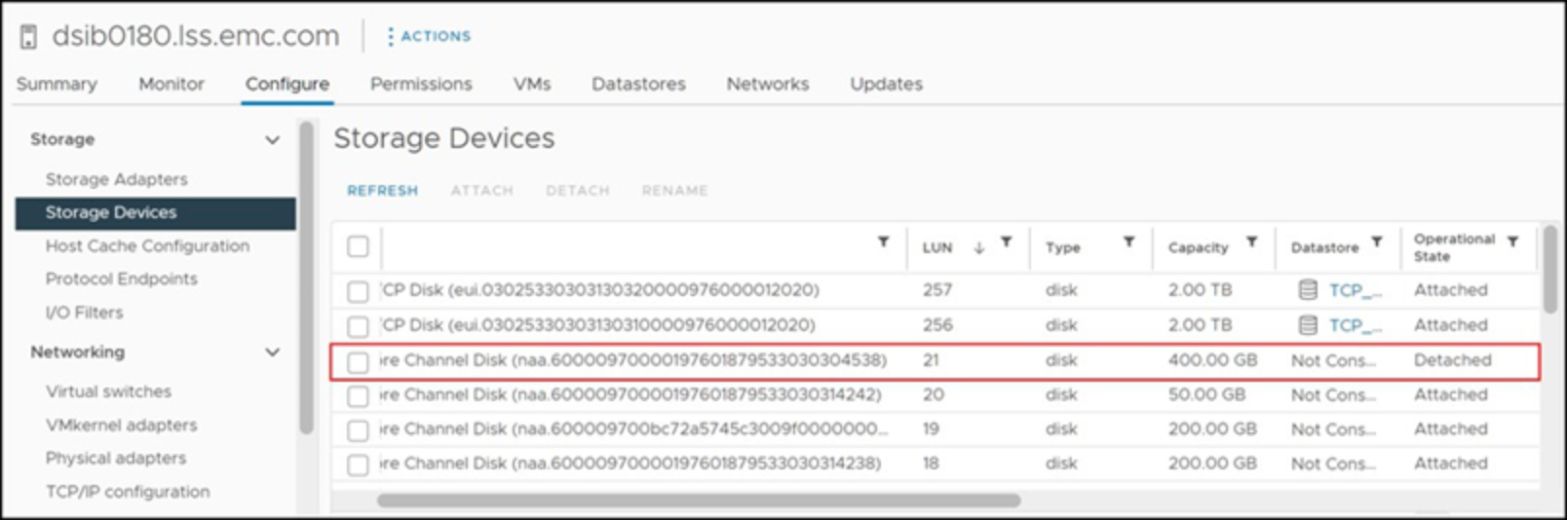 Removal of inaccessible datastore 