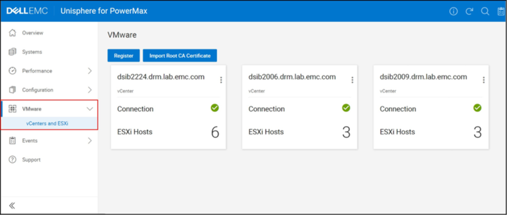 Unisphere for PowerMax VMware integration 