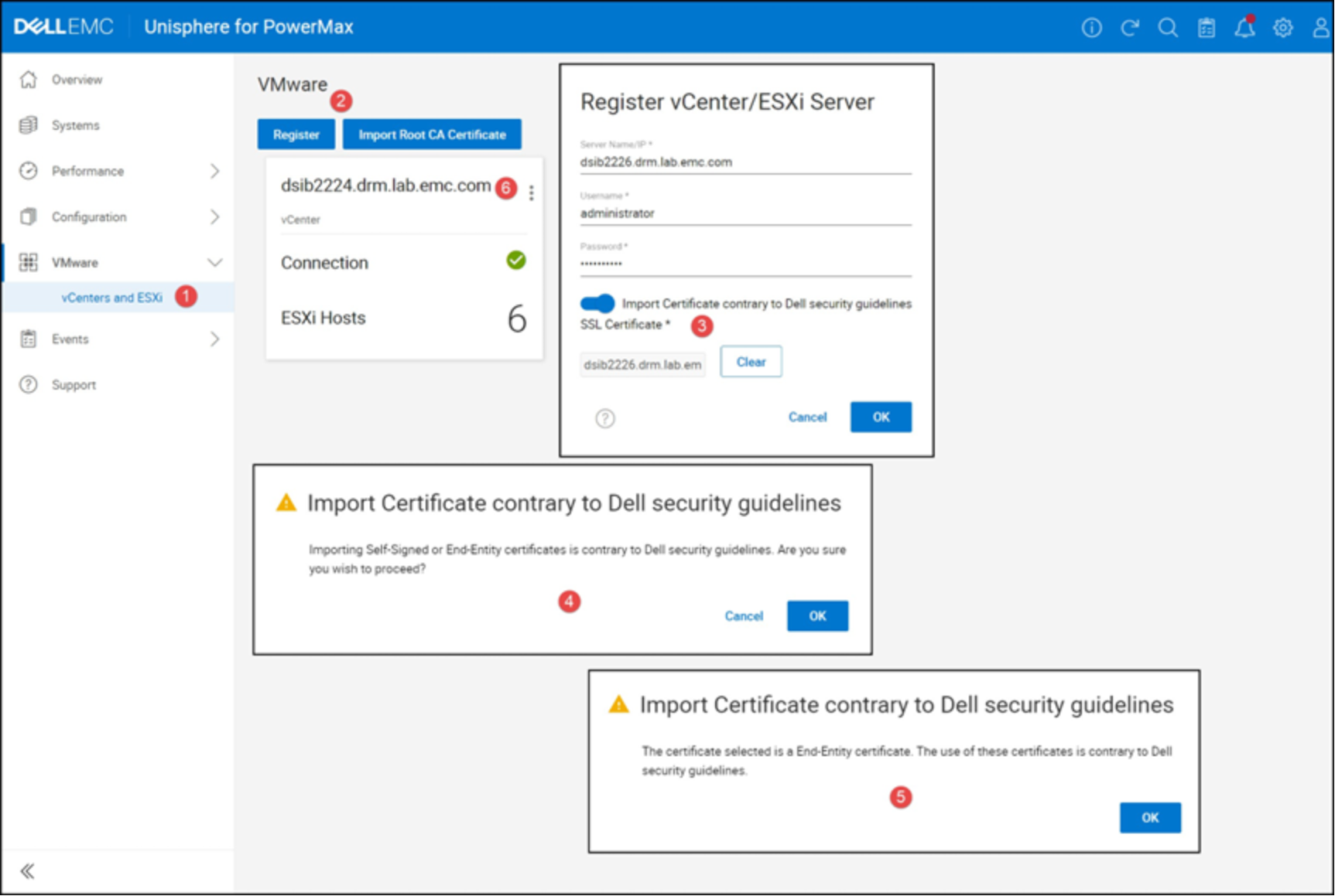 Unisphere for PowerMax add ESXi/vCenter host