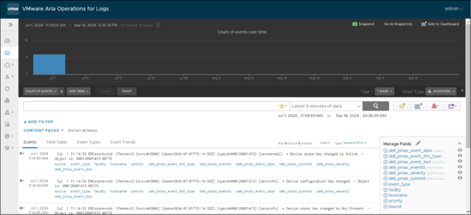 VMware Aria Operations for Logs - Explore Logs