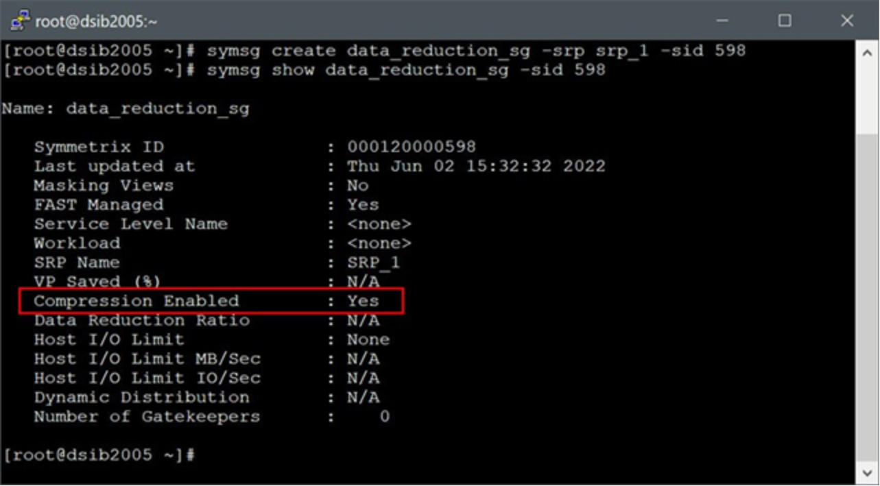 Solutions Enabler - storage group compression 