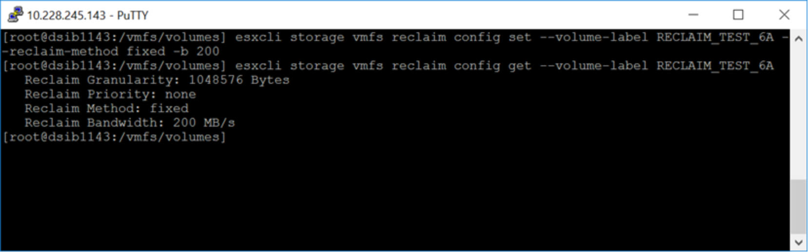 Changing reclaim priority in vSphere 6.7