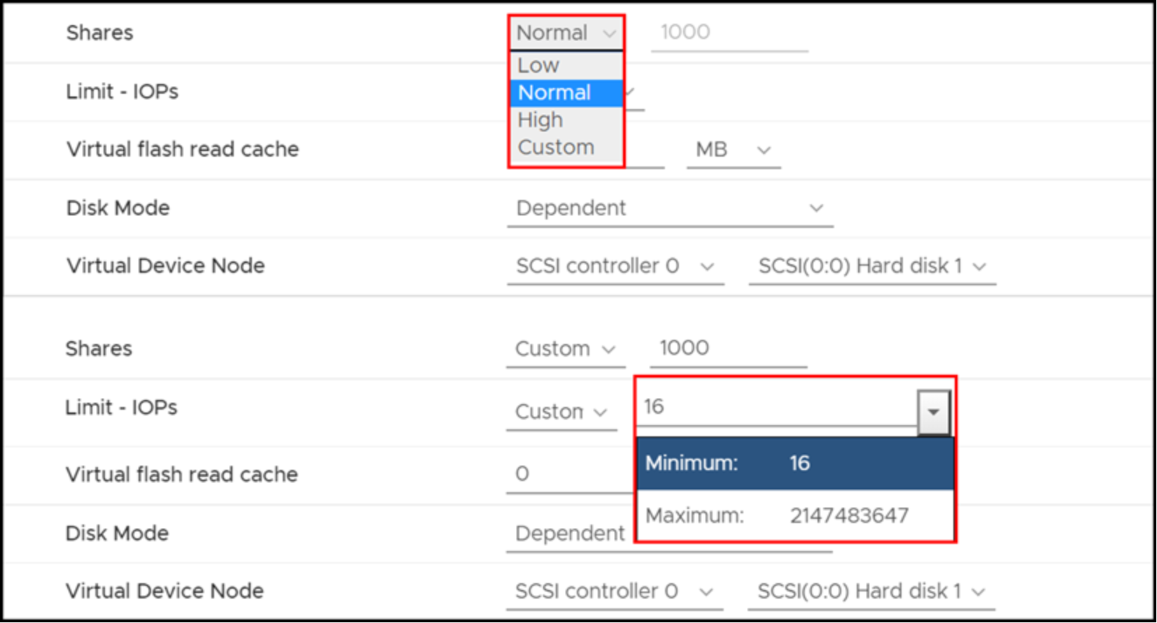 Adjusting SIOC for an individual VM    