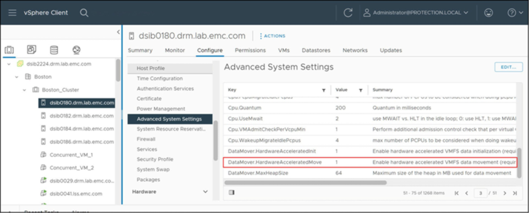 Enable/disable Full Copy in the vSphere Client 