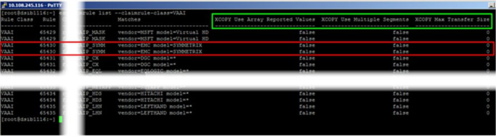 VAAI claim rule class in vSphere 6.x 