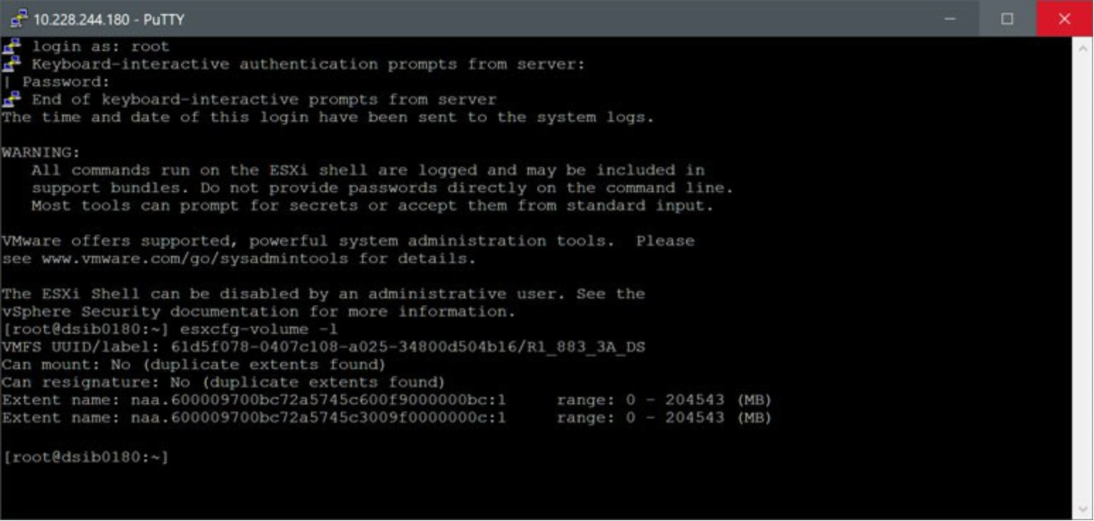 Duplicate extents in ESXi 