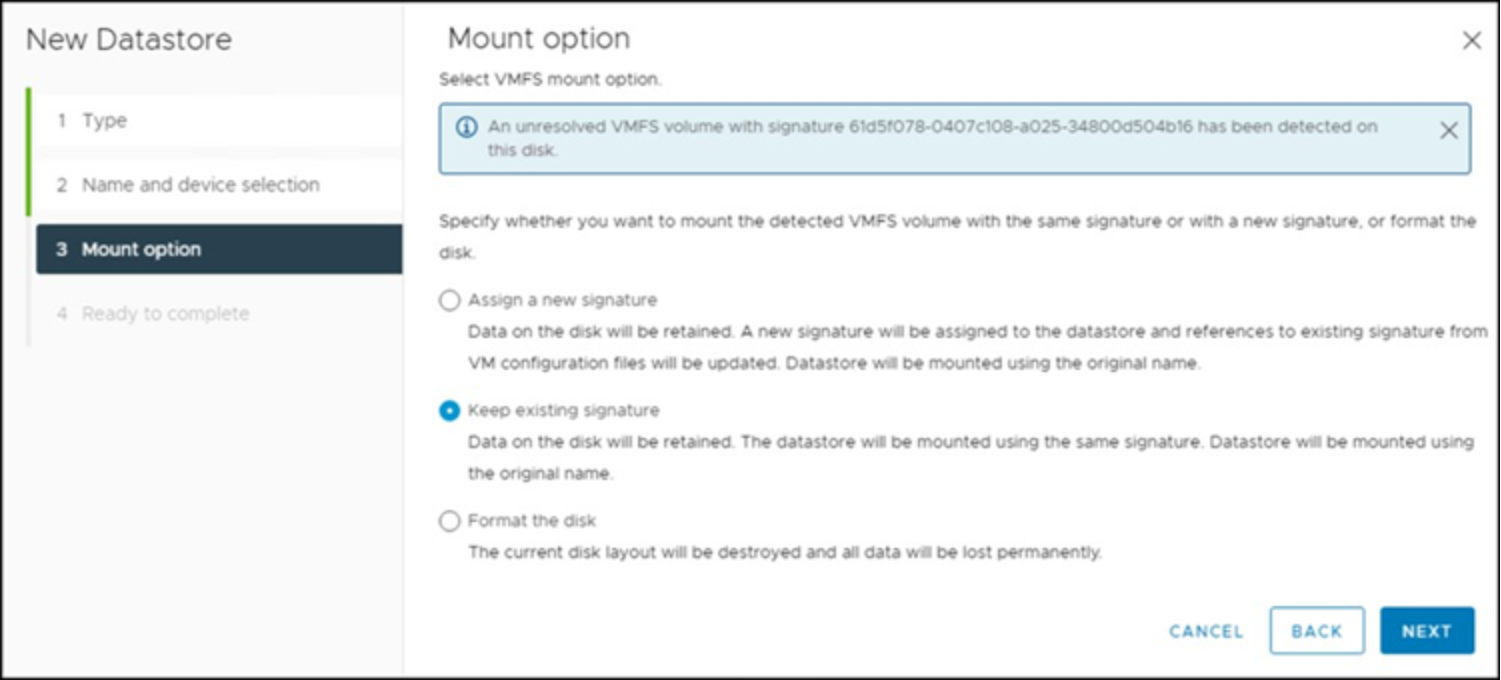 Choosing how to mount the linked target device 