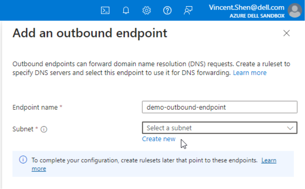 A screenshot of adding an outbound endpoint. The endpoint name is demo-outbound-endpoint.