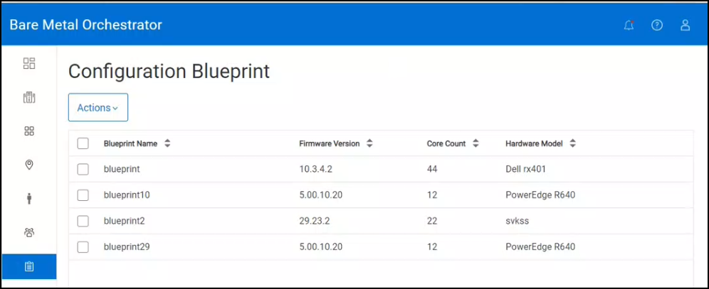 configured blueprint list