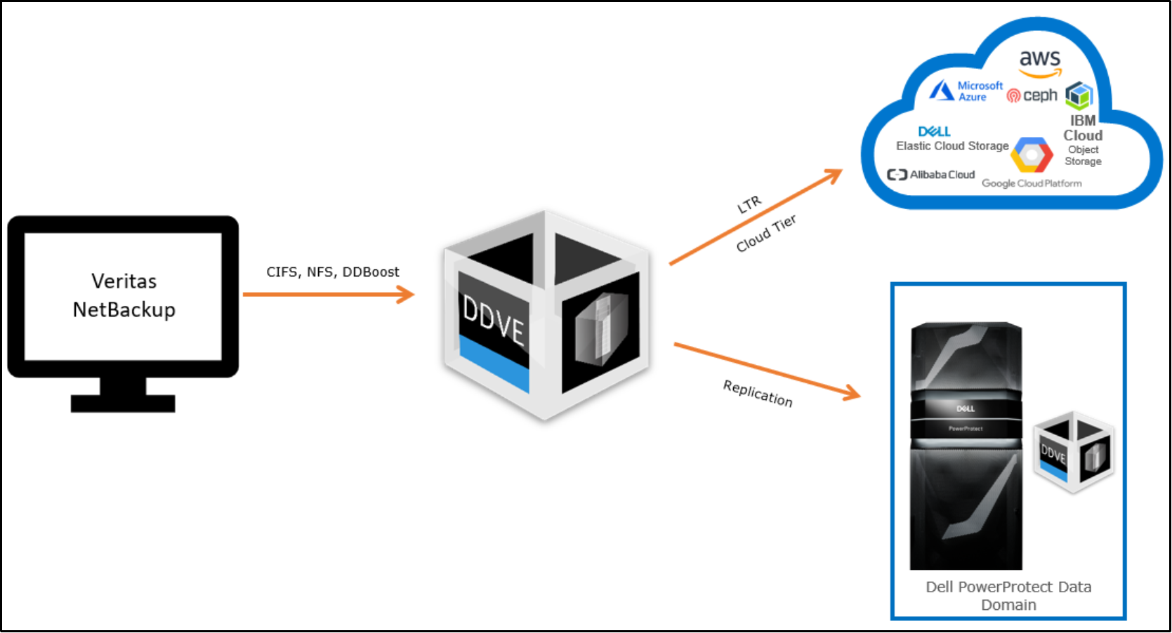 This image shows the NetBackup integration with DDVE