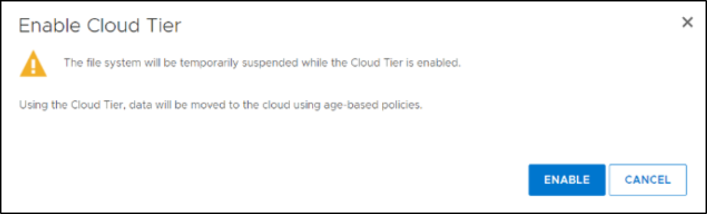 This image shows the option to  set passphrase and enable Cloud Tier