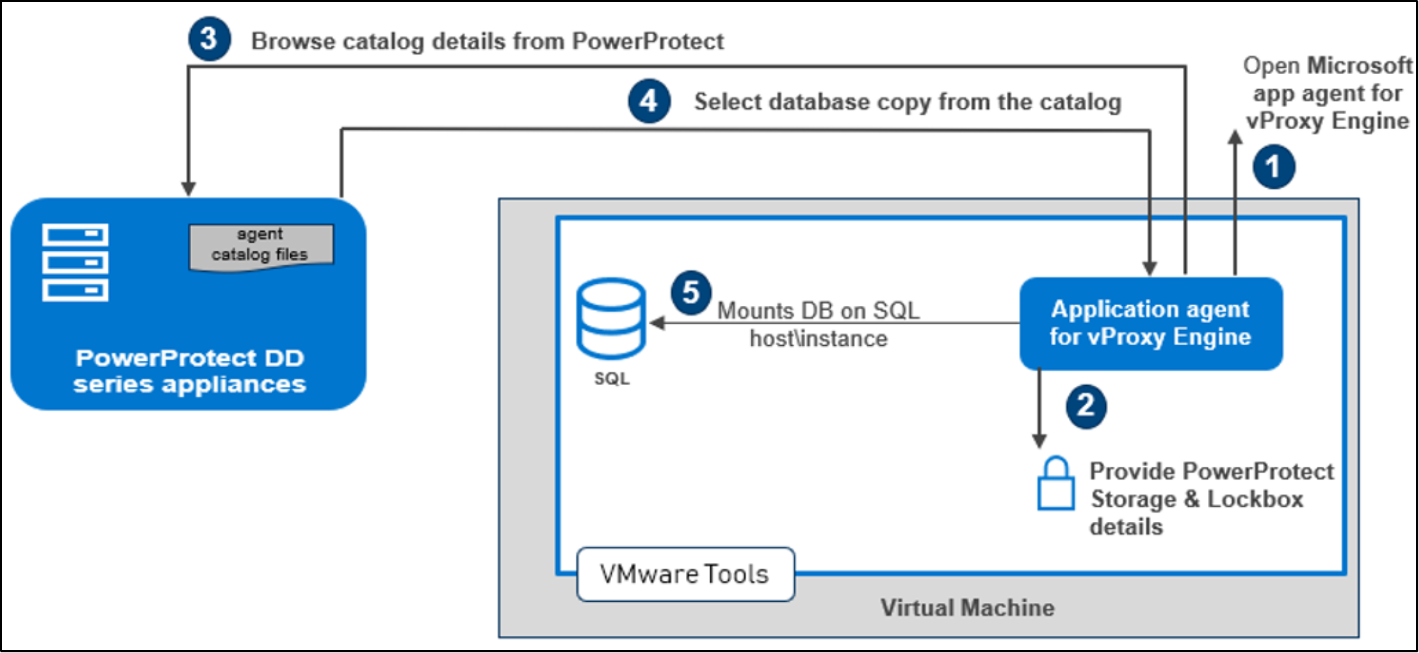 The image shows the for SQL Instant access using the vProxy engine.