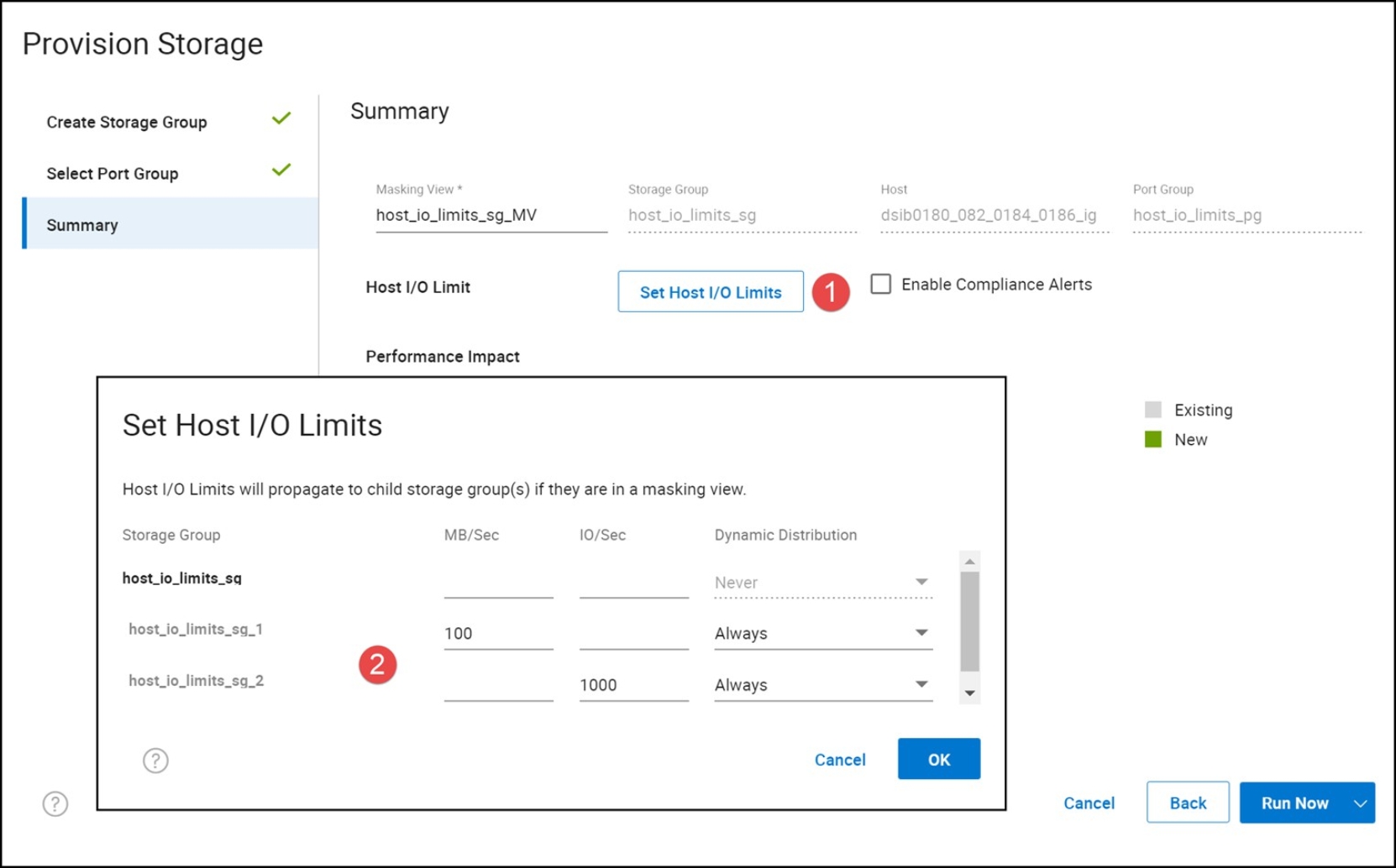 Figure 132. Setting Host I/O Limits during provisioning in Unisphere for PowerMax 